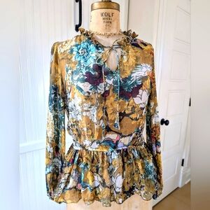 Anthropologie Silk Blouse Hemant & Nandita Size M